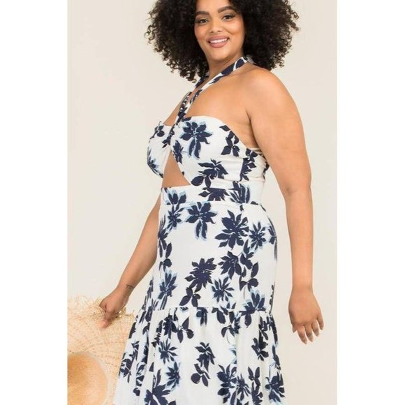 Blue Moon  Halter Top Dress -Plus Size - Picture 3 of 10